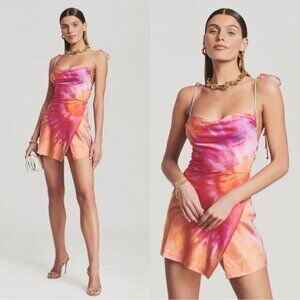 NWT RETROFÊTE ARIELLA SILK DRESS in Sunset